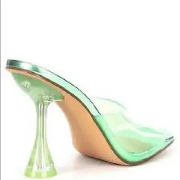 Gianni Bini Lime Green Transparent Heels - Picture 6 of 7